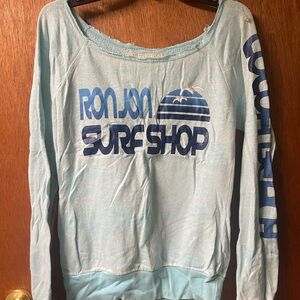Ron Jon Surf Shop Light Blue Women's Long Sleeve Tee